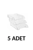 KRAF 5 Adet Hareketli Evrak Rafı Şeffaf 3`lü 829g thumbnail 1