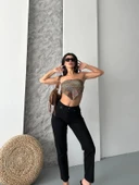 Mom fit enzim taş yıkama jeans pantolon siyah d2006 - 5