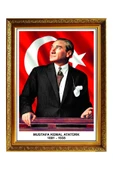 Panda 60x80 Cm Atatürk Köşesi Lüks Yaldızlı Çerçeveli Tablo - 1