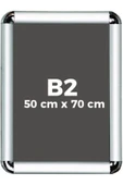 OfisDS B2 50X70 cm Rondo Köşe Alüminyum Aç Kapa Çerçeve - 3