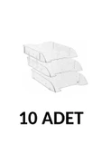 KRAF 10 Adet Hareketli Evrak Rafı Şeffaf 3`lü 829g thumbnail 1