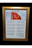 Panda İstiklal Marşı Portre Atatürk Tablo 60x80cm Sari Yalduzlı - 1