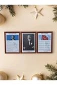 Panda Atatürk-Gençliğe Hitabe-İstiklal Marşı MDF Portre Tablo Köşe 3 lü set 35x50cm - 3