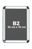 PROJENEON B2 50x70cm Alüminyum Çerçeve Rondo Köşe Aç Kapa Açılır Kapanır Klik Klak Çerçeve - 1