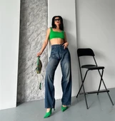 Baggy süper taş bıyık yıkama kahve tint jeans pantolon d2007 thumbnail 4