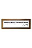 Panda 35x120 Cm Atatürk Köşesi Yaldızlı Lüks Çerçeveli Vecisöz Tablo - 1