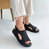 Wayi Siyah Hasır Cilt Sandalet thumbnail 4