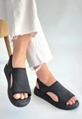 Wayi Siyah Hasır Cilt Sandalet thumbnail 3