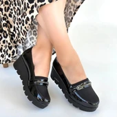 Kear Siyah Rugan Dolgu Topuk Ayakkabı thumbnail 4