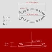 Lava Döküm Balık Tabağı Döküm Demir Yekpare Kulplu Kayın Servis Ahşabı Ölçü 20x32cm.-Bordo - 5