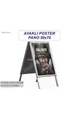 OfisDS B2 50x70cm Alüminyum Çift Taraflı Kaldırım Reklam Poster A Pano thumbnail 3