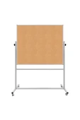 Panda 120X200 CM ÇİFT TARAFLI 360 DÖNERLİ TEKERLEKLİ MOBİL MANTAR PANO-PAN178 - 1