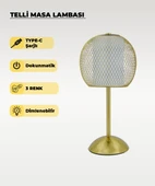 Gold Telli Masa Lambası - Dokunmatik - 3 Renk Işık - 1