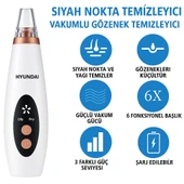 Hyundai Vakumlu Siyah Nokta Temizleyici  6 Başlık, Güçlü Vakum, Şarjlı 6 Başşlıklı - 2