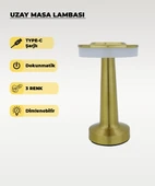 Gold Uzay Masa Lambası - Dokunmatik - 3 Renk Işık - 1