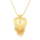 Altın Kaplama Hint Model Desenli Kolye KLY-656 thumbnail 2