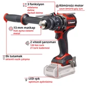 Einhell TP-CD 18/120 Li-i BL Solo PROFESSIONAL Akülü Darbeli Kömürsüz Matkap - 3