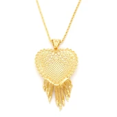 Altın Kaplama Hint Model Desenli Kolye  KLY-648 thumbnail 2