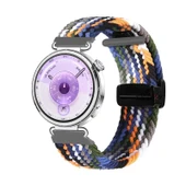 Sneezy Huawei Watch GT6 41mm İle Uyumlu FiberLink Manyetik Tokalı Kumaş Örgü Kordon  Siyah - Turuncu - 1
