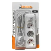 Asel 3'Lü Akım Korumalı 1,5mt Kablo Priz - 1