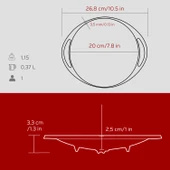 Lava Döküm Yuvarlak Saç Kavurma Tavası Döküm Demir Yekpare Çift Kulplu Çap(Ø)20cm.-Bordo thumbnail 5