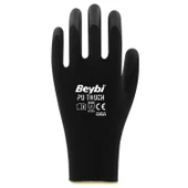 Beybi Poliüretan Kaplı Pu Touch Eldiven Siyah No:8 - 2