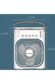 Tntech 5 Spreyli Işıklı Su Püskürtmeli Vantilatör Mini Fan Buhar Makinesi Nemlendirici Siyah TNT-HR001 - 5