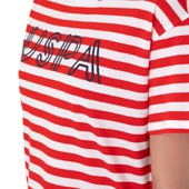 Kadın Kırmızı Çizgili Bisiklet Yaka Tişört thumbnail 6