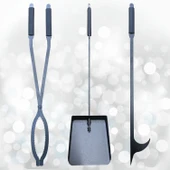 Şömine Seti Kürek Maşa Ateş Demiri Takımı Soba Şömine Aksesuar Set - 2