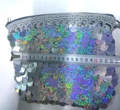 Pullu Clucht Çanta Parlak Gümüş Renk - 4