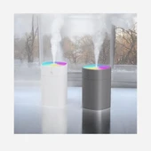 İkili Kare Hava Nemlendirici – 300 ml Ultrasonik Buhar Makinesi ve Aroma Difüzörü, Sessiz Çalışma, LED Işıklı, Ev & Ofis Kullanımı thumbnail 2