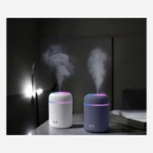 Yuvarlak İkili Hava Nemlendirici – 300 ml Ultrasonik Buhar Makinesi ve Aroma Difüzörü, Sessiz Çalışma, LED Işıklı, Ev & Ofis İçin Nem Dengeleyici thumbnail 4