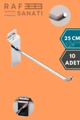 10 Adet Kanallı Pano Kancası 25 cm - Askı Kanca Raf Askısı Raf Aksesuar Tel Askı Raf Kancası thumbnail 1
