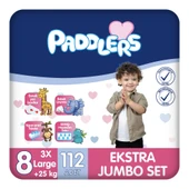 Paddlers Bebek Bezi 8 Numara XXX-Large 112 Adet (25+Kg) Ekstra Jumbo Set thumbnail 1