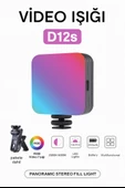 D12s RGB Video Işığı  2500K 9000K Renk Sıcaklığı   2000mAh Batarya - 1