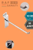 10 Adet Kanallı Pano Kancası 10 cm - Askı Kanca Raf Askısı Raf Aksesuar Tel Askı Raf Kancası thumbnail 1