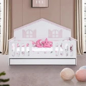 Yavrulu Karyola, Poli Yavrulu Montessori Yatak - Pembe thumbnail 2