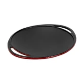 Lava Döküm Yuvarlak Saç Kavurma Tavası Döküm Demir Yekpare Çift Kulplu Çap(Ø)28cm.-Bordo thumbnail 2