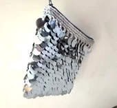 Pullu Clucht Çanta Gri Renk - 1