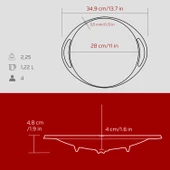 Lava Döküm Yuvarlak Saç Kavurma Tavası Döküm Demir Yekpare Çift Kulplu Çap(Ø)28cm.-Bordo thumbnail 5