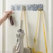 3B Trend Koparılabilen Kendinden Yapışkanlı Figürlü 6'lı Askı Gri thumbnail 1