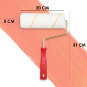 Dekor-1080 Eksport 5cm Orta Çap 14 mm Tüylü İç Cephe Saplı Boya Rulosu 20 cm thumbnail 3