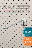 50 Adet Fon Kancası Delikli Pano Kancası 15 cm - Askı Kanca Raf Askısı Raf Aksesuar Tel Askı Raf Kancası thumbnail 1