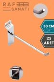 25 Adet Kanallı Pano Kancası 30 cm - Askı Kanca Raf Askısı Raf Aksesuar Tel Askı Raf Kancası thumbnail 1