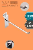 50 Adet Kanallı Pano Kancası 10 cm - Askı Kanca Raf Askısı Raf Aksesuar Tel Askı Raf Kancası thumbnail 1