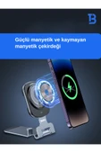 Tech&bello accessories 15W Metal Masaüstü Hızlı Magsafe Kablosuz Şarj Ve Telefon Tutucu Standı 2'si 1 arada thumbnail 6