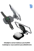 Tech&bello accessories 15W Metal Masaüstü Hızlı Magsafe Kablosuz Şarj Ve Telefon Tutucu Standı 2'si 1 arada thumbnail 3