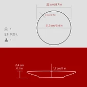 Lava Döküm Yuvarlak Servis Tabağı Çap(Ø)21cm.-Bordo - 5
