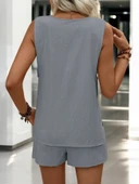 Yazlık Şortlu İkili Keten Takım thumbnail 3