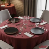 Lava Döküm Yuvarlak Servis Tabağı Çap(Ø)21cm.-Bordo - 7